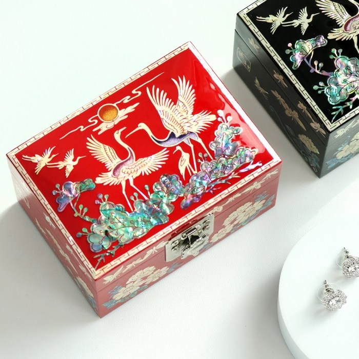 박씨상방 (랑재김영만작품) 나전칠기 미니 콩 자개보석함 11cm 돌반지 악세사리 보관함 35,900원