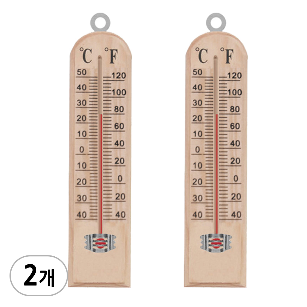 대형 원목 온도계 B타입, 브라운, 2개 6,000원