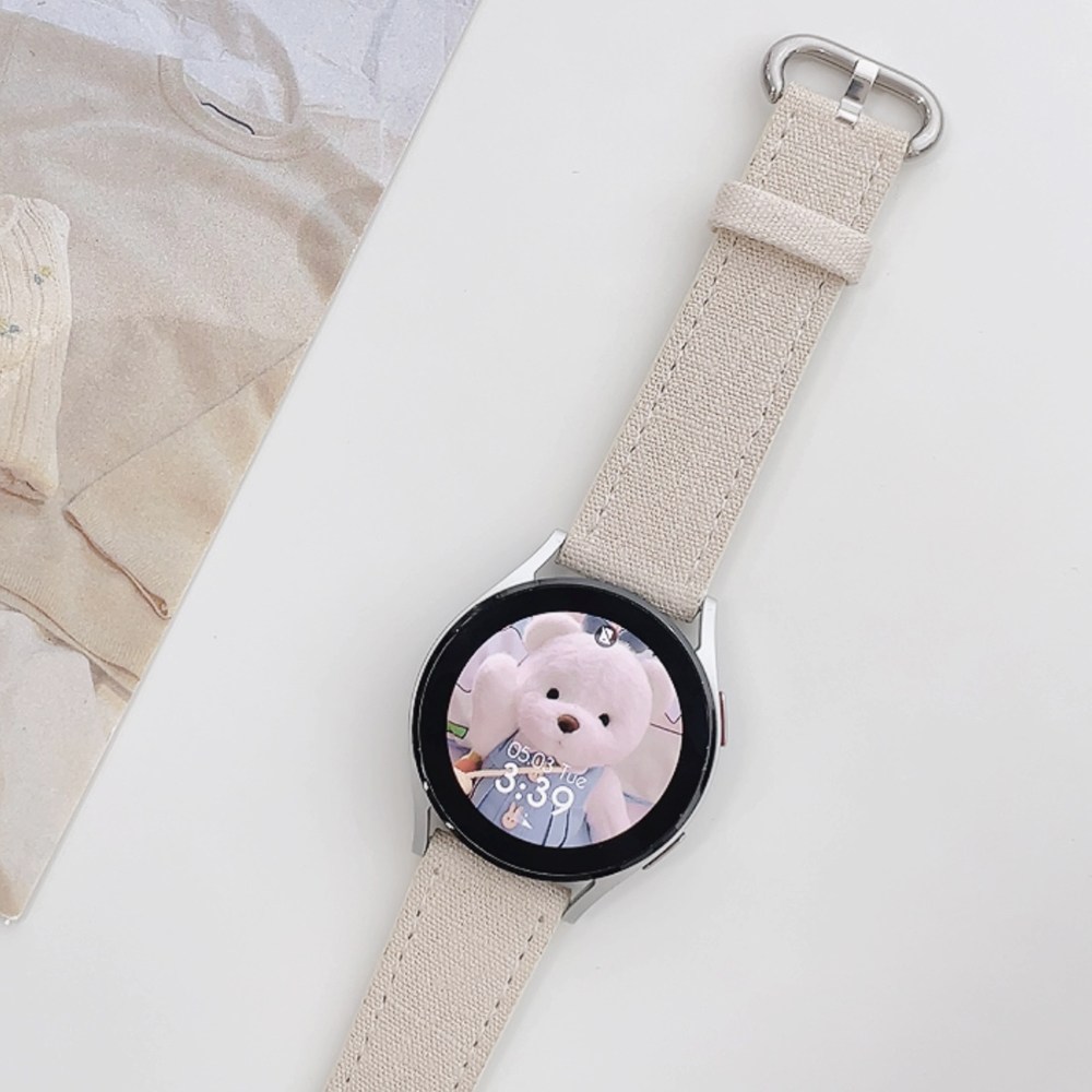 우먼스9999 갤럭시 워치 호환 데일리 린넨 스트랩, 베이지, 갤럭시워치4/워치4클래식/5 20mm 15,900원