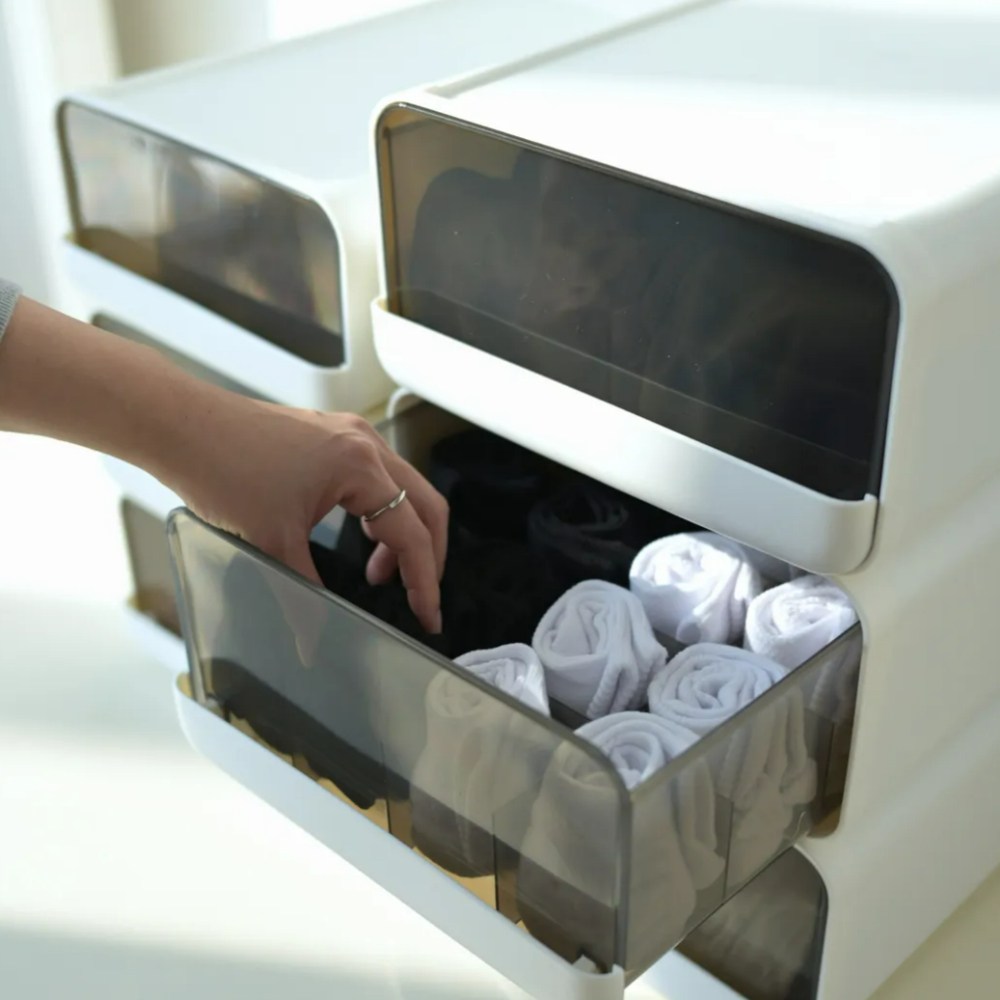 쌓아쓰는 속옷정리함 10칸 15칸 24칸 언더웨어 양말 드레스룸 정리 깔끔 수납함, 1개, 화이트 15,900원