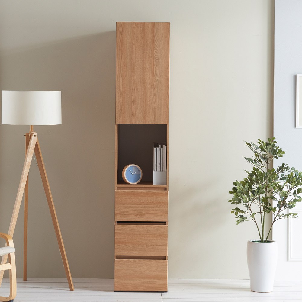 일송가구 300 400 500 바바 2M 키높이 틈새 옷장 서랍 수납장, 바바 3단 서랍 수납장 400_오크 132,900원