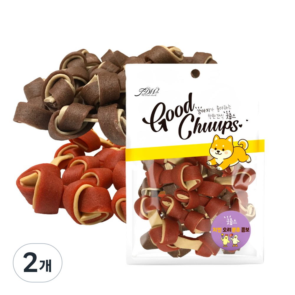 굿츕스 14 강아지껌 강아지훈련용간식 져키 강아지영양간식, 200g, 2개, 치킨본츄+오리본츄 9,840원