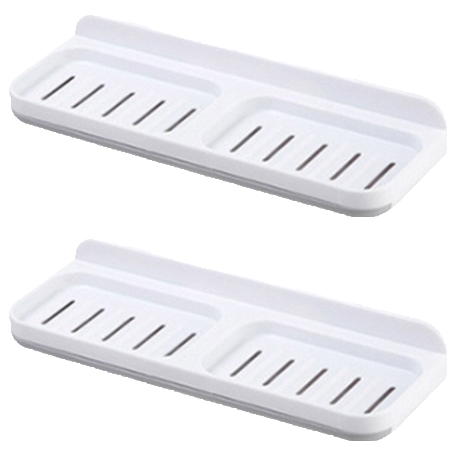 피어니스트 더블 트레이 배수 비누받침대, 화이트, 2개 21,800원