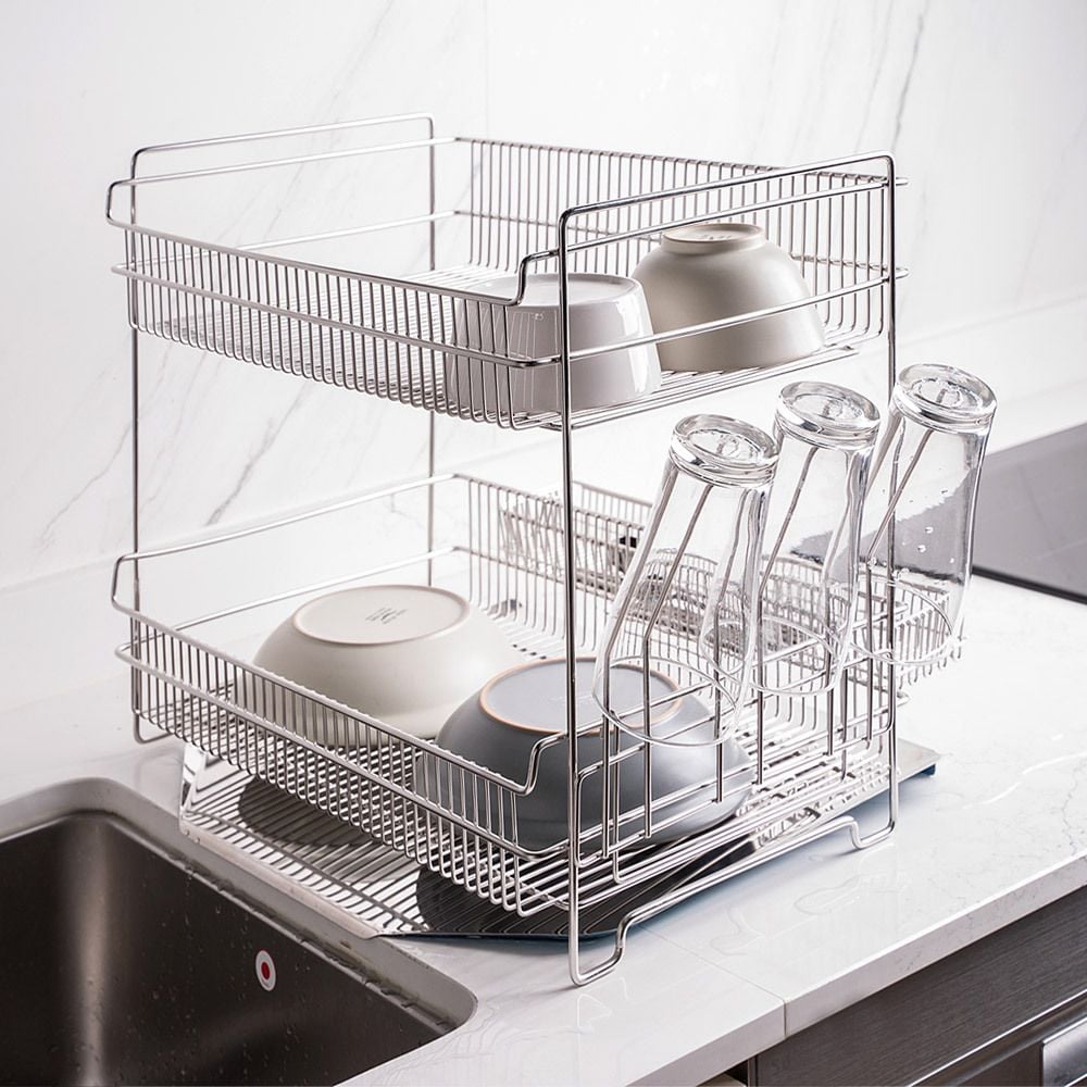 식기건조대 2단 올스텐 보급형 컵 설겆이선반 그릇 설거지 싱크대건조망 통 식기건조대 접시정리대 기둥형 dew+2916CC 74,810원