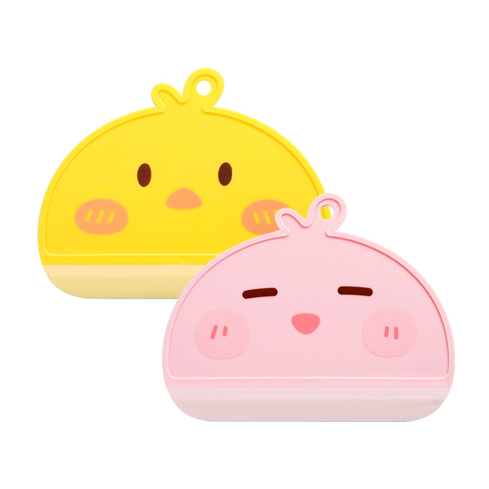 병아리 미니 실리콘 스퀴지 2개세트 주방 욕실 유리 화장실 물기제거, 옐로우1p+핑크1p, 1세트 5,000원