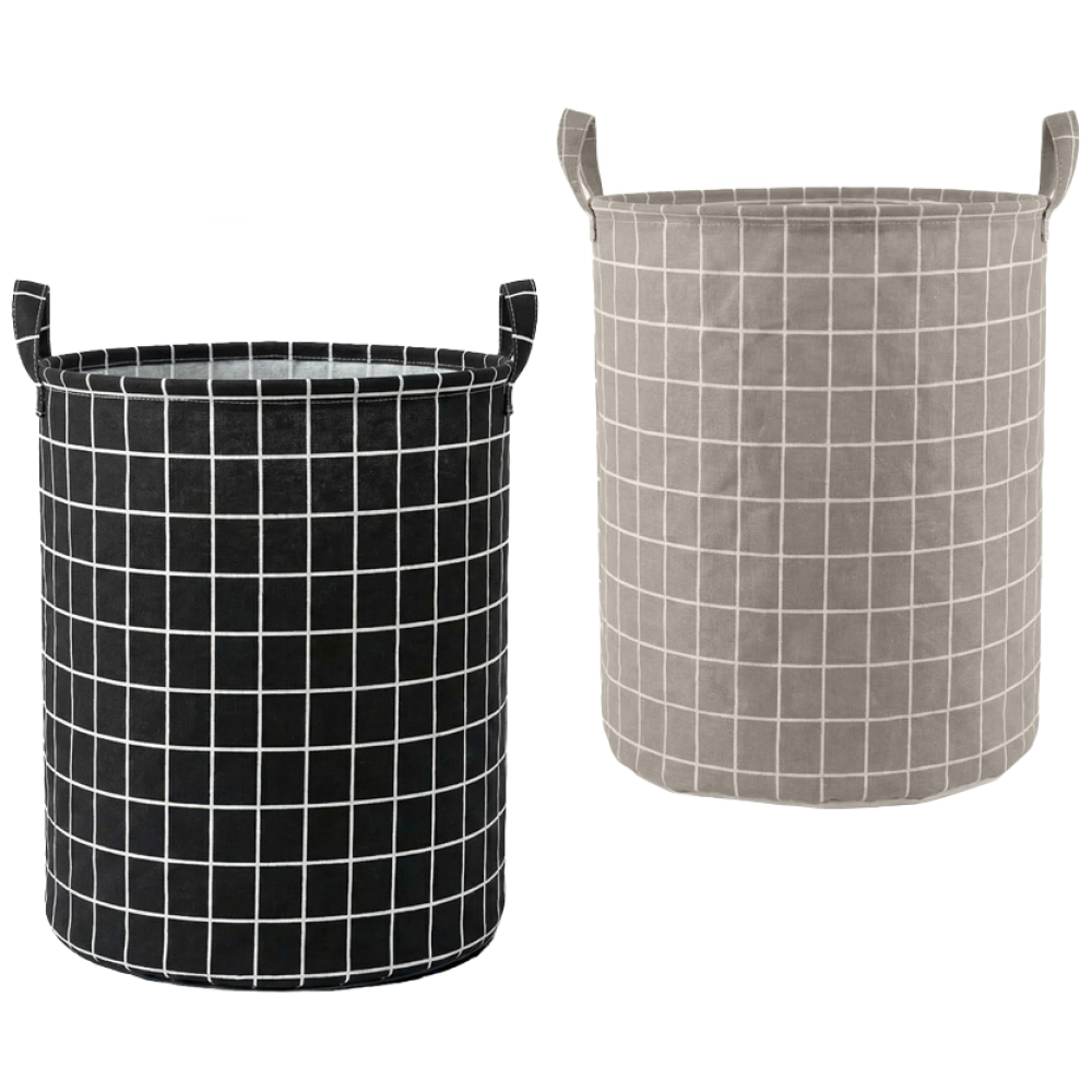 접이식 패브릭 대용량 다용도 빨래 바구니 손잡이가 편리한, 검은색+회색, 2, 현재가 11,000원