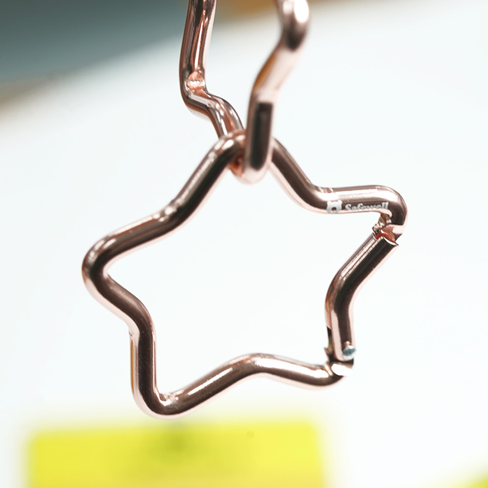 세이프웰 소형 알루미늄 키링 별 스타비너 캠핑 카라비너, 1개, 별카라비너/로즈골드 2,000원