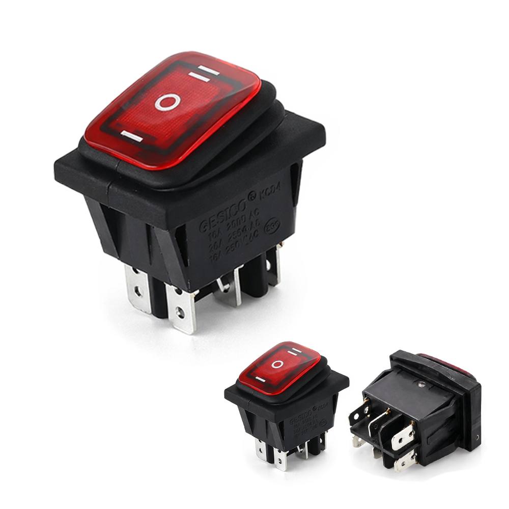 ON-OFF-ON 3단 전원 컨트롤 스위치 6핀 16A 방수 락커 스위치 자동차 DIY 전원버튼, 2개 9,100원