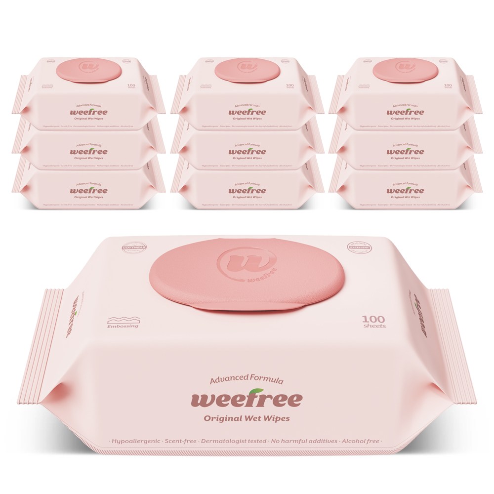 위프리 제로 핑크 엠보싱 아기물티슈, 10개, 100매, 55g 13,900원
