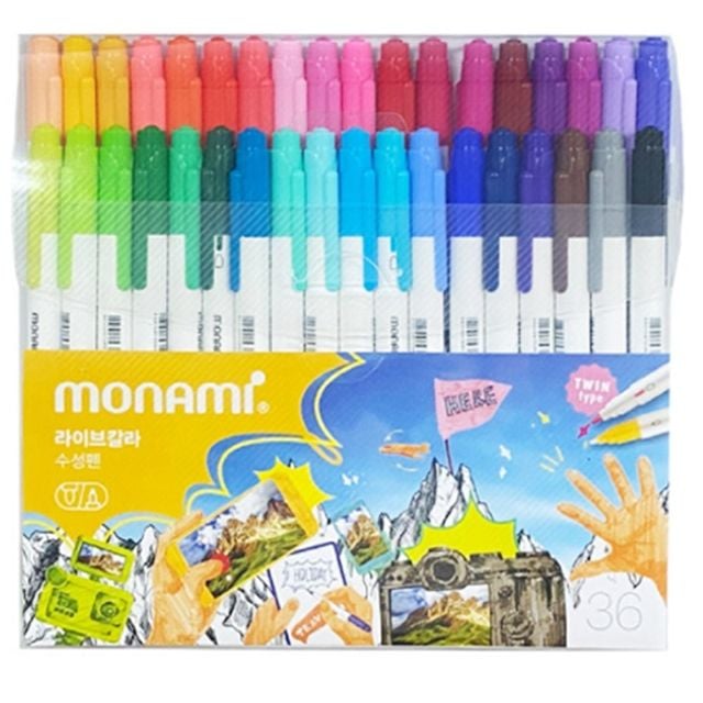 라이브칼라 필기구 컬러링 36색세트 모나미 사인펜 24277EA 1(ea), 색상 32,170원