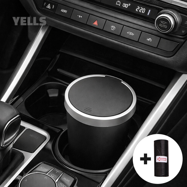 옐스 차량용 원터치 컵홀더 미니 휴지통 + 봉투 15P 포함, 1개, 블랙 7,900원