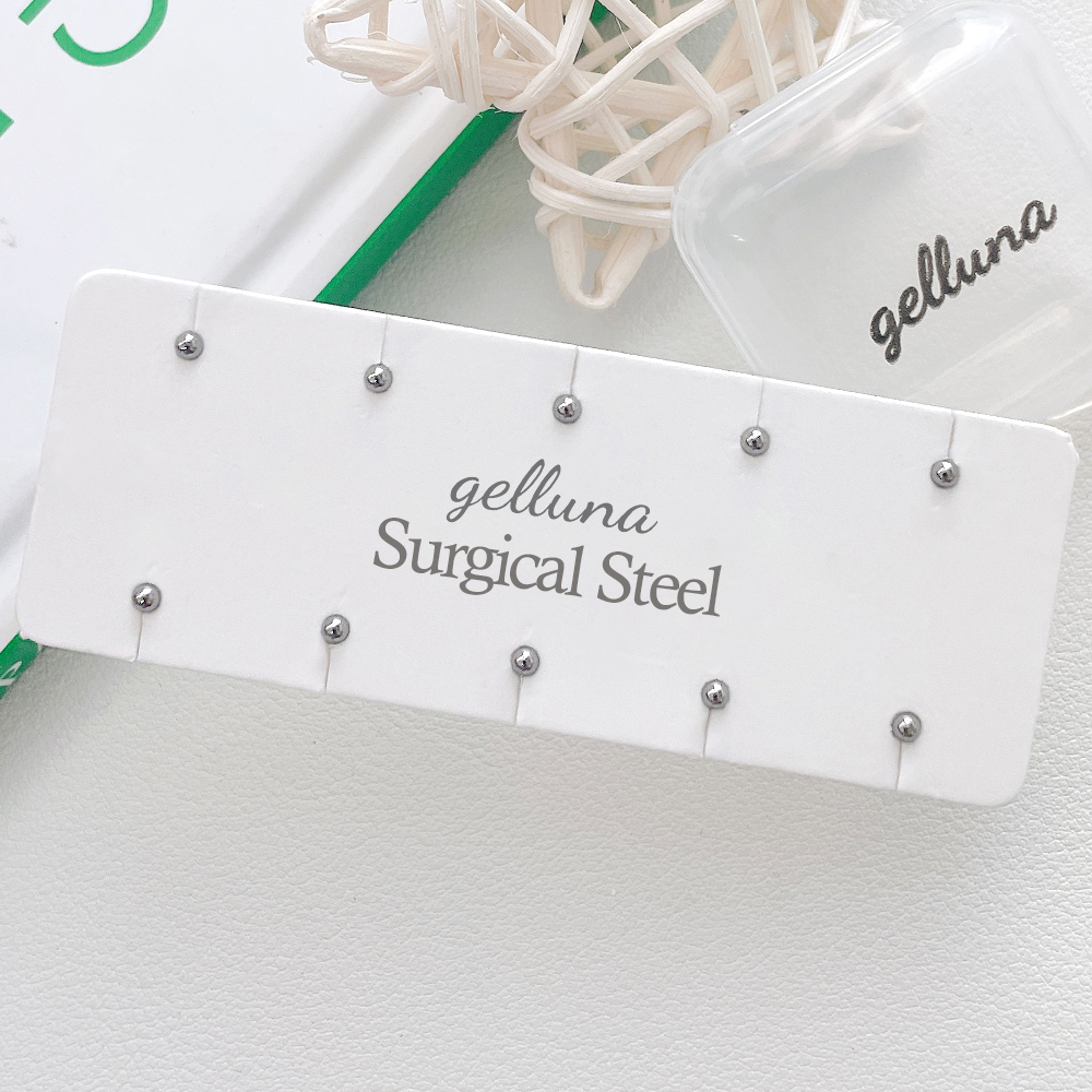 젤루나 (10P+케이스SET) 전체써지컬 바0.8mm 얇은 슬림 기본 심플 귀꾸 스터드 바벨 볼타입 귀걸이 P-977-6 8-2mm 6,800원