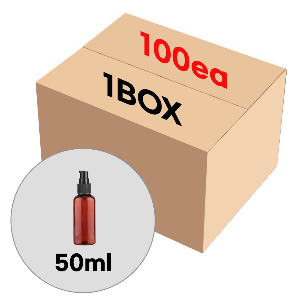 블랙캡 에센스 브라운 50ml 플라스틱 공병 소분병 화장품용기 여행 용기 (1BOX 100개), 100개 26,600원