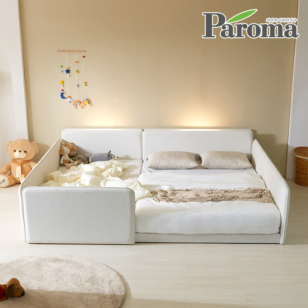파로마 아이룸 높은 슬림 4면가드 LED 저상형 패브릭 패밀리 침대 SS+Q 1,109,000원