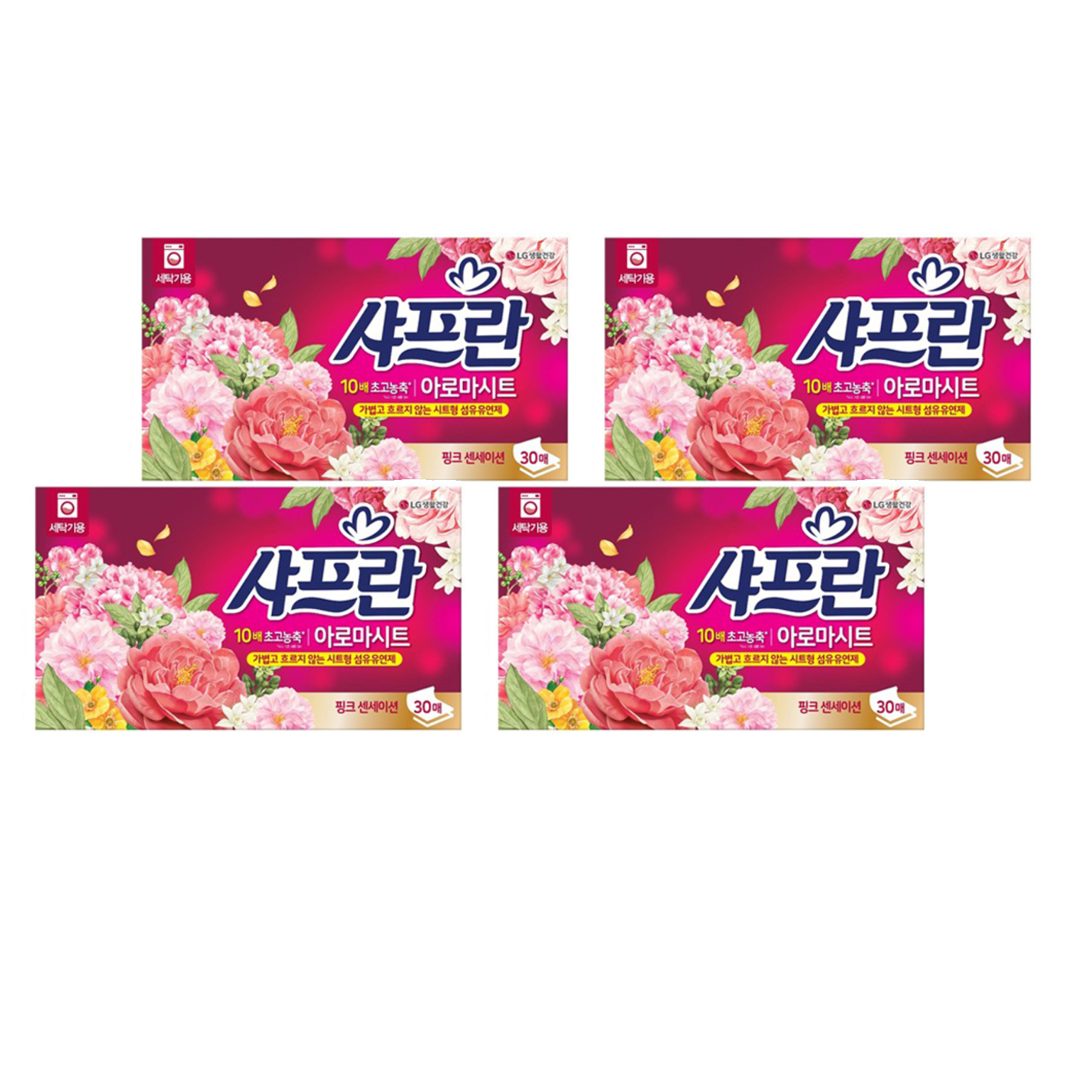 샤프란 아로마시트 시트형 섬유유연제 핑크 센세이션, 30개입, 4개 24,900원