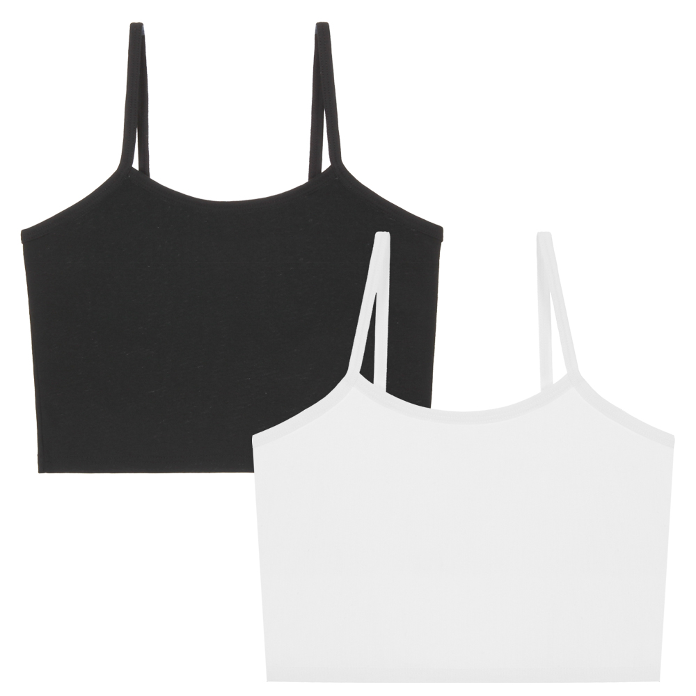 엘라운지 1+1 골지 스트링 크롭나시 12,900원