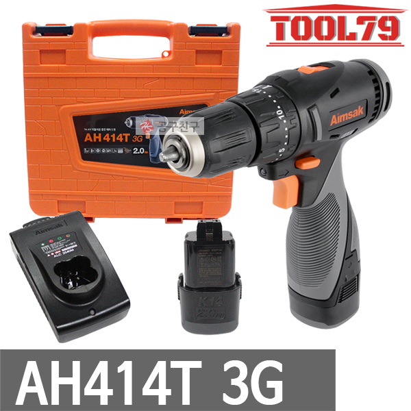 아임삭 AH414T 3G 충전해머드릴 14.4V 2.0AH 배터리 2팩 비트 2종 포함 176,500원