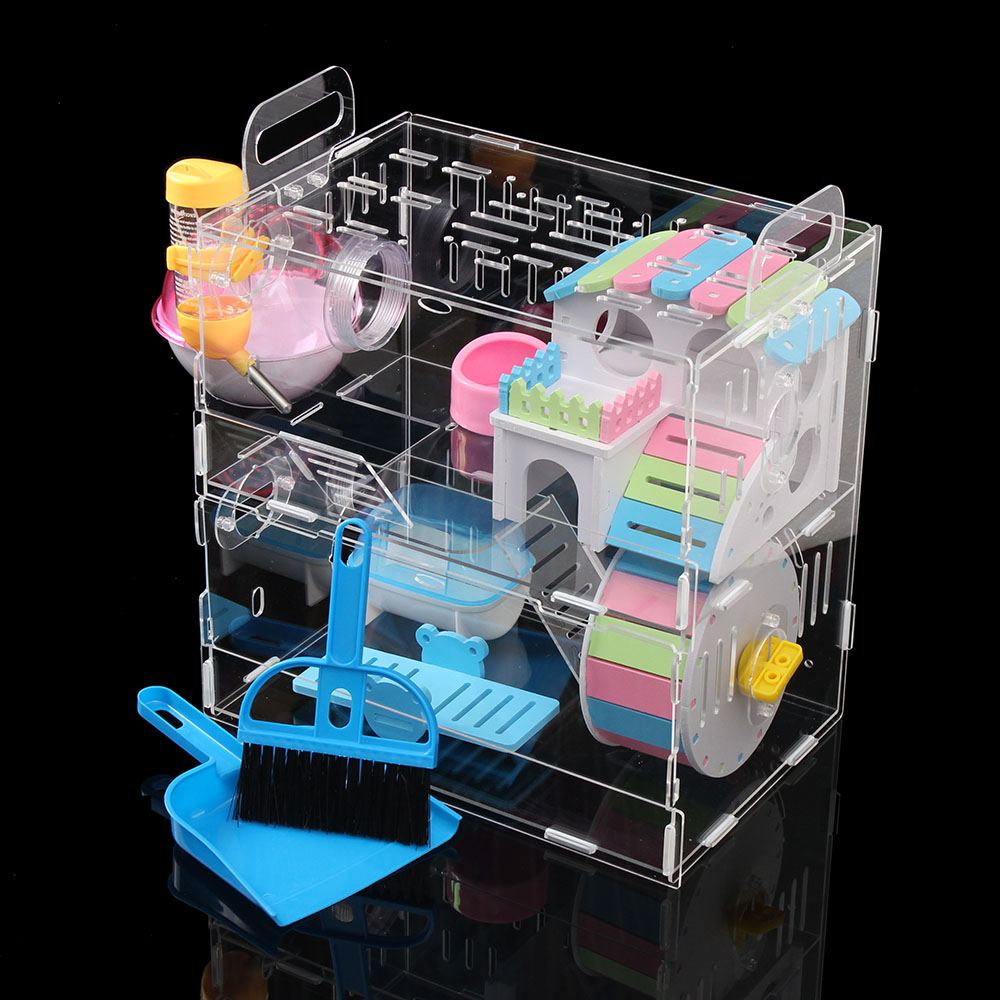 제임스마켓베이직 DIY 아크릴 햄스터 케이지 2층 쳇바퀴집 소동물집, 현재가 64,160원