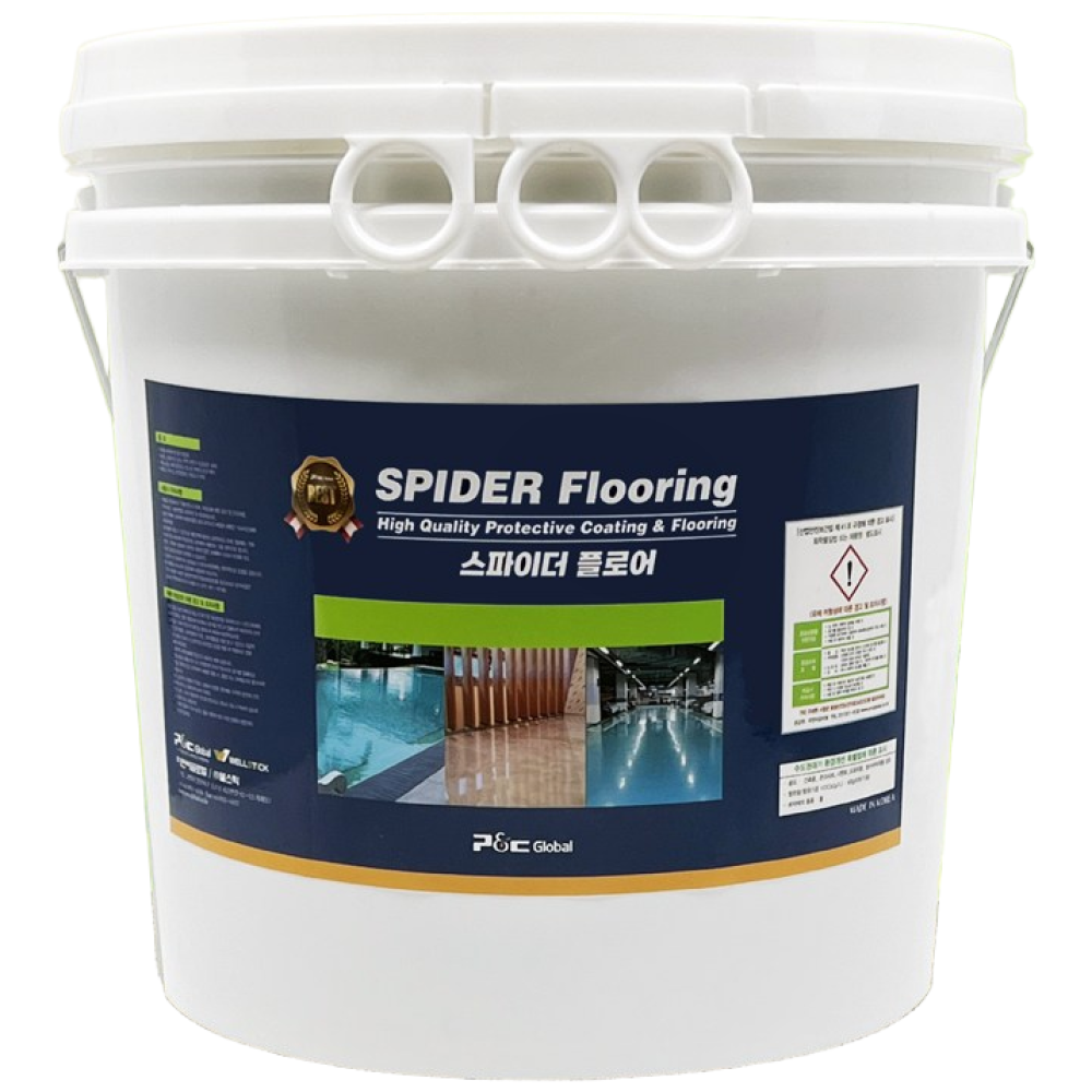스파이더 후로어 주차장 수영장 공장 바닥용 냄새없는 수용성 수성 에폭시 페인트 6kg, 6kg, 1개, 녹색, 현재가 73,000원