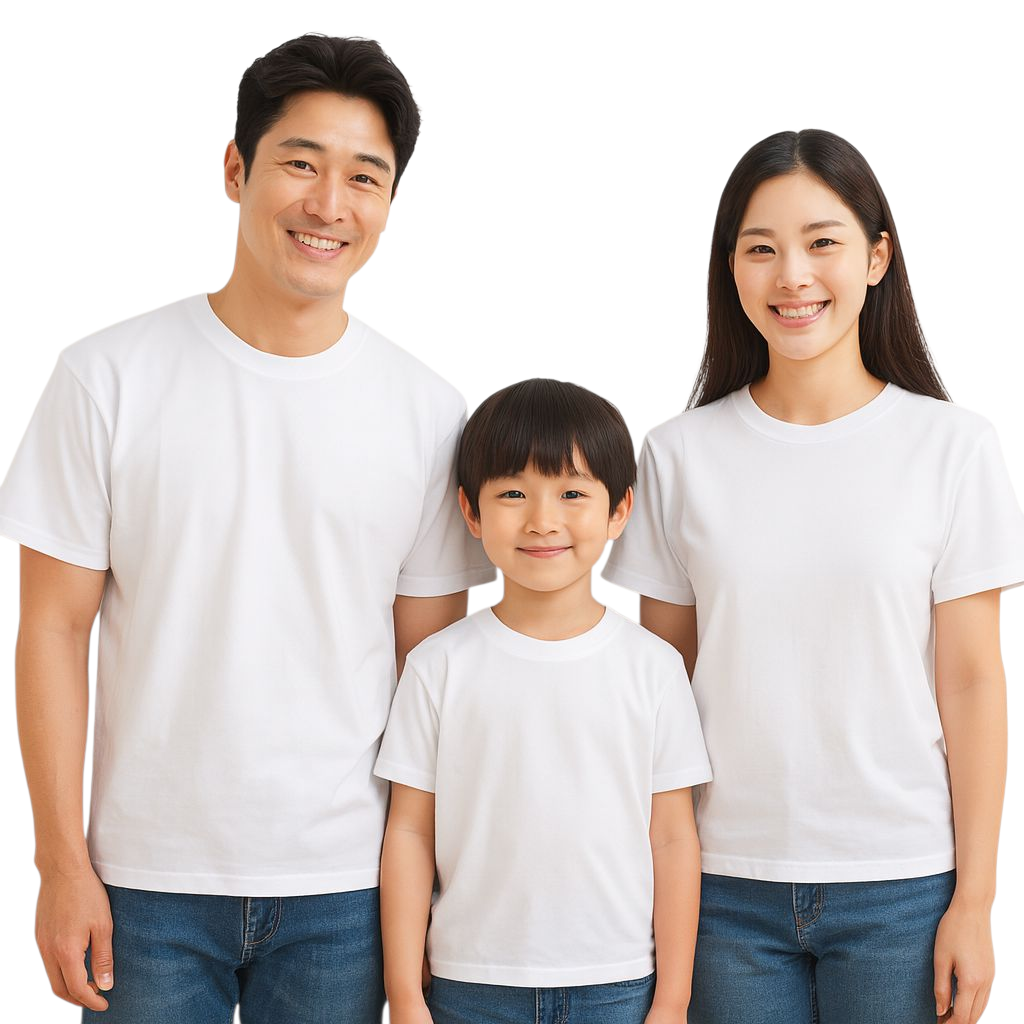 [국내생산] 3p 반팔 면티셔츠 20수 30수 흰색 검정 남녀공용 아동용 성인용 남성 여성 19,500원