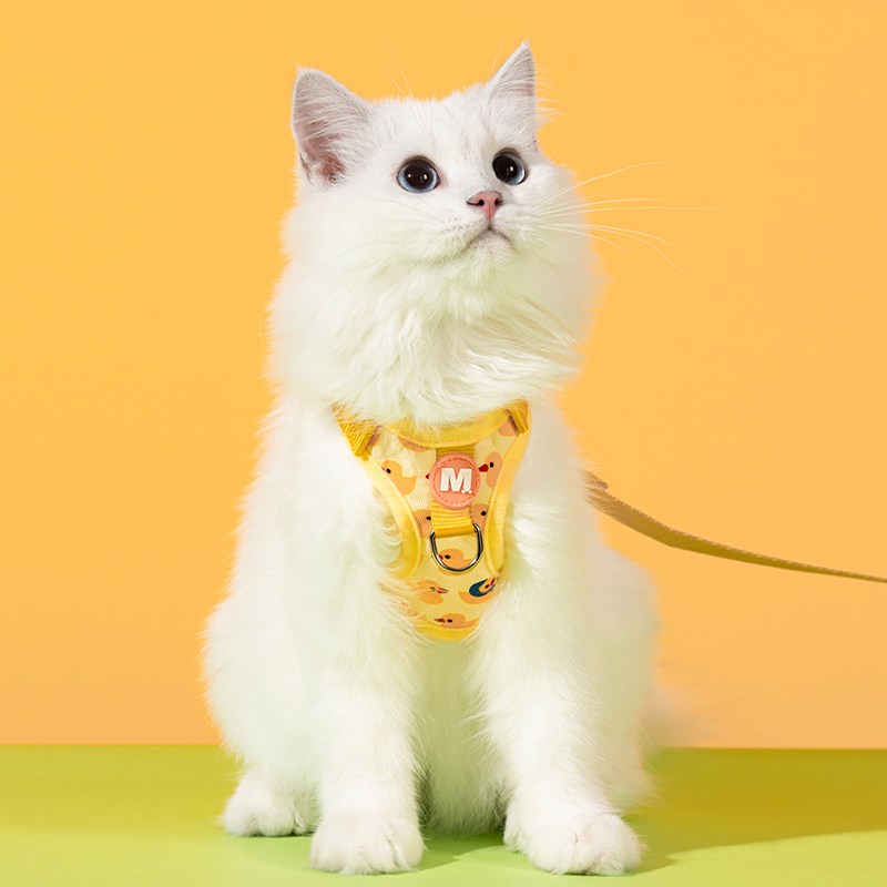 40000KM 고양이하네스 H형 고양이전용하네스 이탈방지 세트, 노란색, 1세트 9,200원