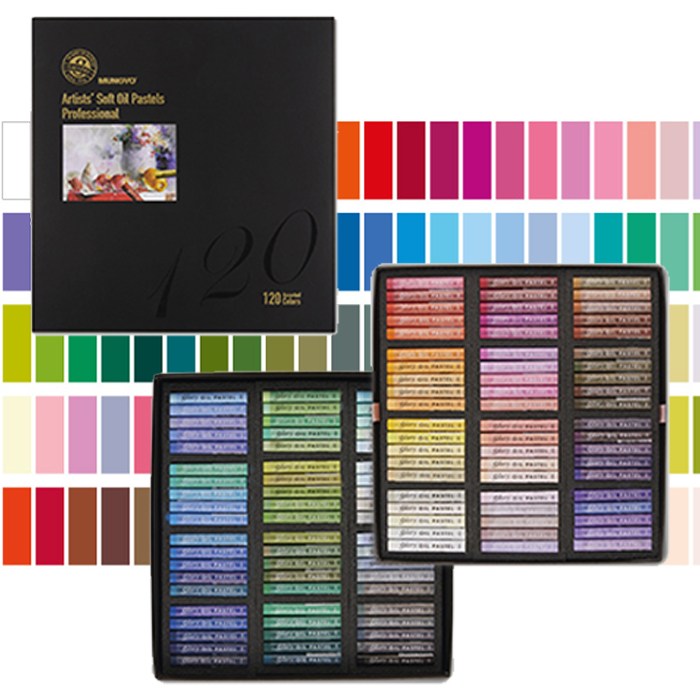 문교 소프트 전문가용 오일파스텔 120색 (지함) MOPV-120W/P 90,000원