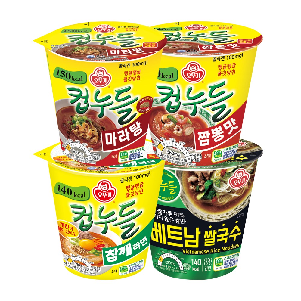 오뚜기 컵누들 4종 6개씩(참깨라면+짬뽕맛+베트남쌀국수+마라탕) 28,900원