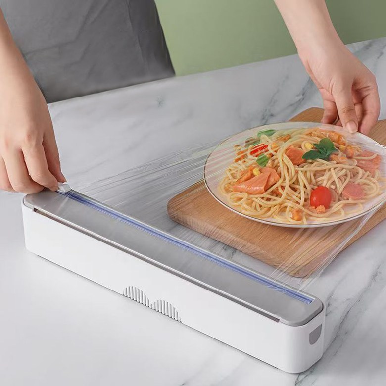 ORZQU 가정용 랩절단기 슬라이딩 마그네틱 흡착 주방용 랩 커팅기 (위생랩 무료증정), 1개, 그레이 26,800원