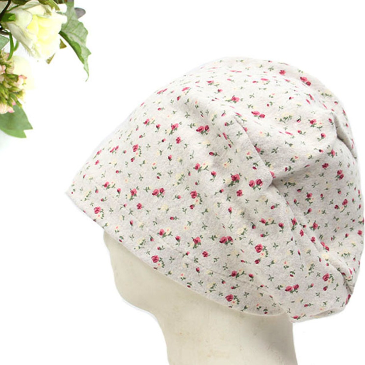 [서울양품점] 뉴마리꽃 항암도톰면 비니두건모자 _ 부드럽고 도톰한 모자 외출용 패션용 환우용 위생용 할머니모자 15,800원