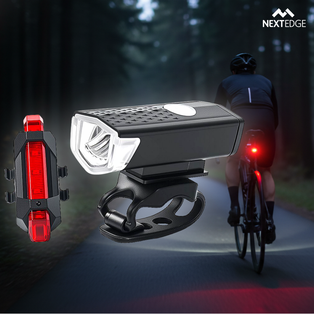 NEXT EDGE 자전거라이트 전조등+후미등 세트 5,900원