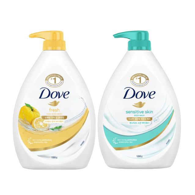 도브 바디워시 유자 1L +센스티브 1L ,1세트 14,800원