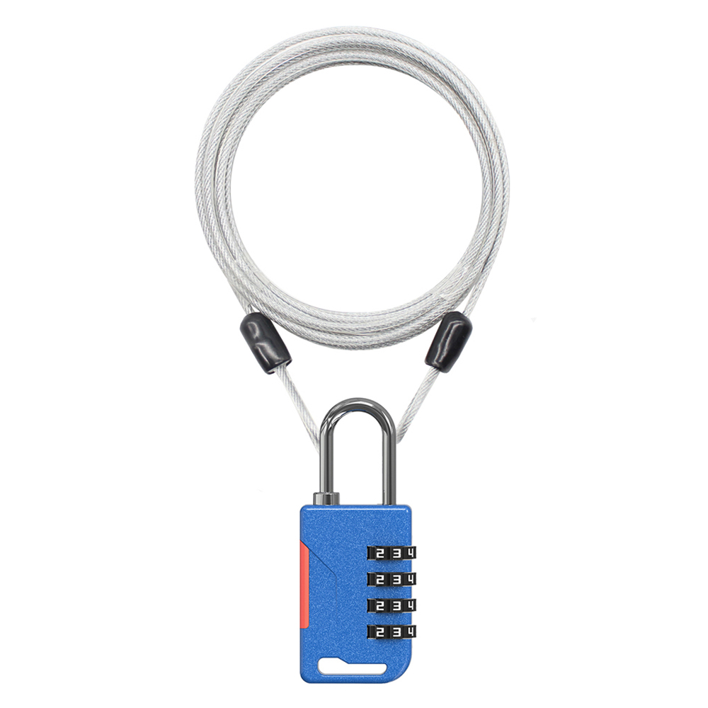 트래블큐브 스테인레스 코팅케이블 1m + 샤이니 4다이얼 안전자물쇠 세트 블루 8,160원