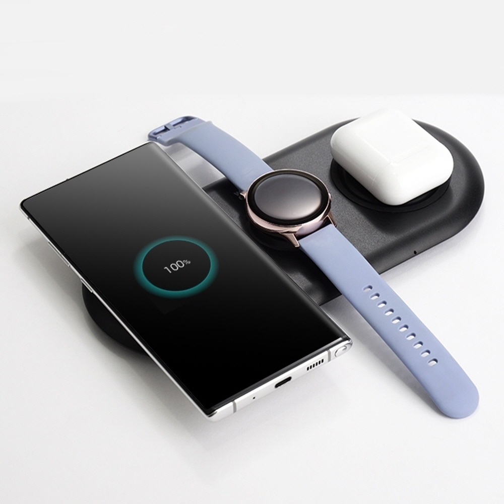 지파워 3in1 고속 무선 충전기 삼성 갤럭시 핸드폰 휴대폰 워치 버즈 고속 무선 충전패드, 블랙 1개, 1개 37,900원