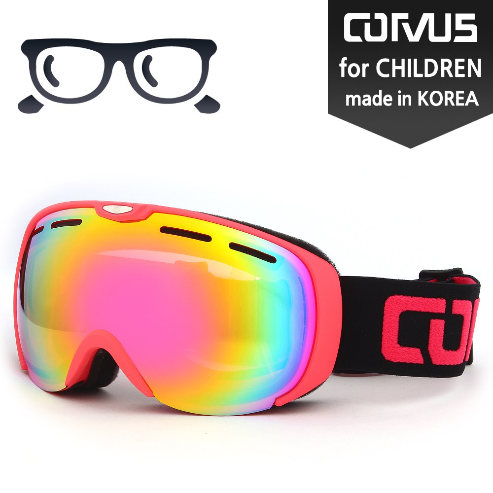 CORVUS 주니어 여성용 주야간 겸용 스키보드 고글 안경착용가능 621SP PKPK / MADE IN KOREA, CV-621SP PKPK, 1개 42,000원