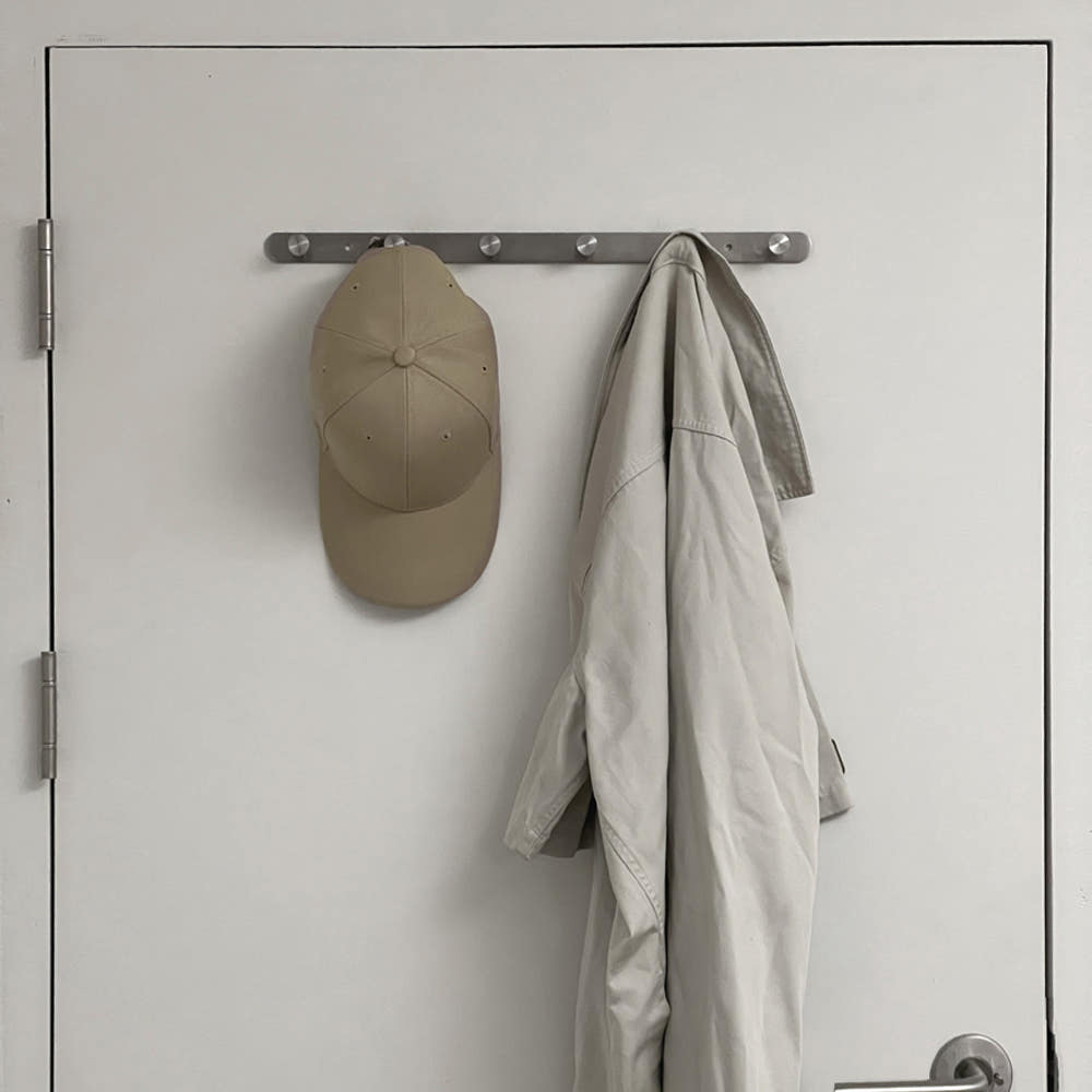 에브리윅 접착식 무광 304 스텐 6후크 벽옷걸이, 실버, 1개 18,500원