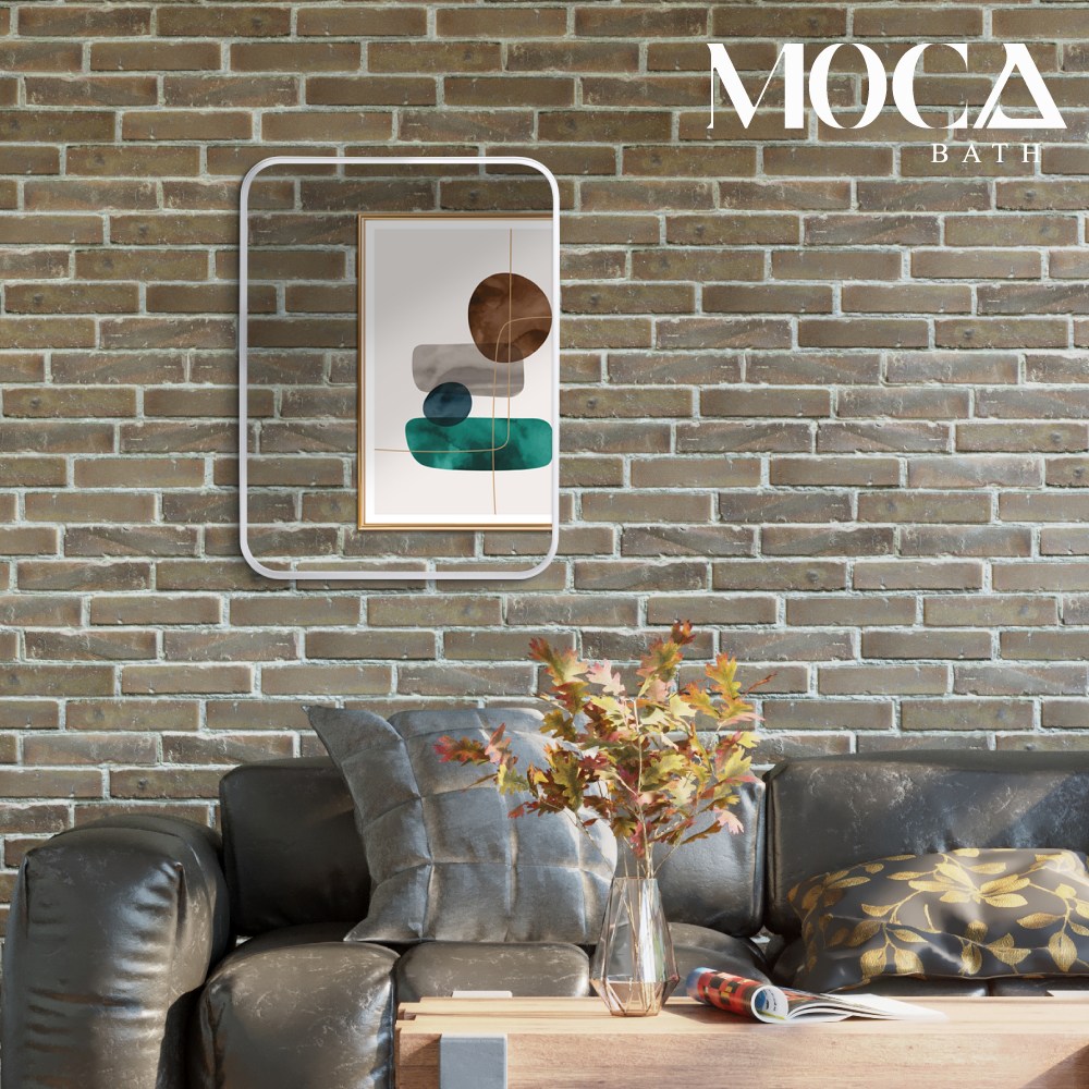 모카바스 사각 라운드 거울, 화이트 69,100원