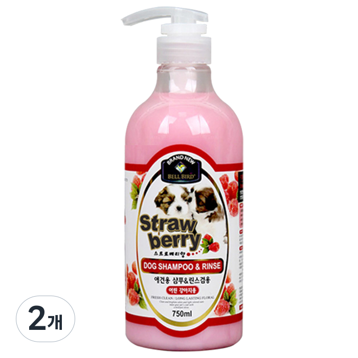 벨버드 스트로베리 반려견 샴푸 & 린스 겸용, 750ml, 1개입, 2개 15,900원