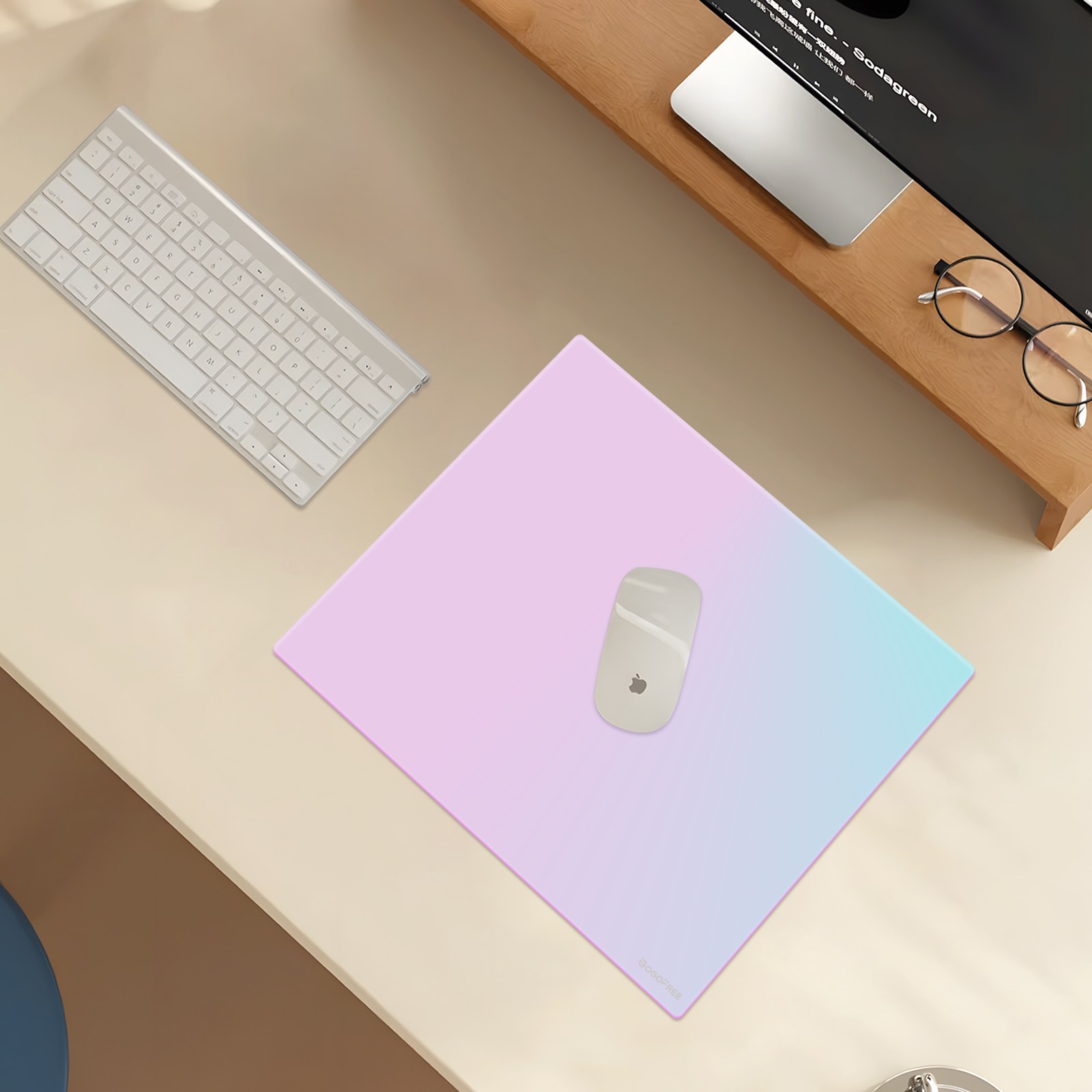 GOGOFREE 프리미업 Colorful 유리 무지개 마우스패드, 1개, Colorful,30x40cm 40,890원