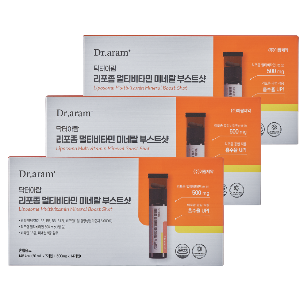 닥터아람 리포좀 멀티비타민 미네랄 부스트샷 이중제형, 3개, 7회분 54,960원