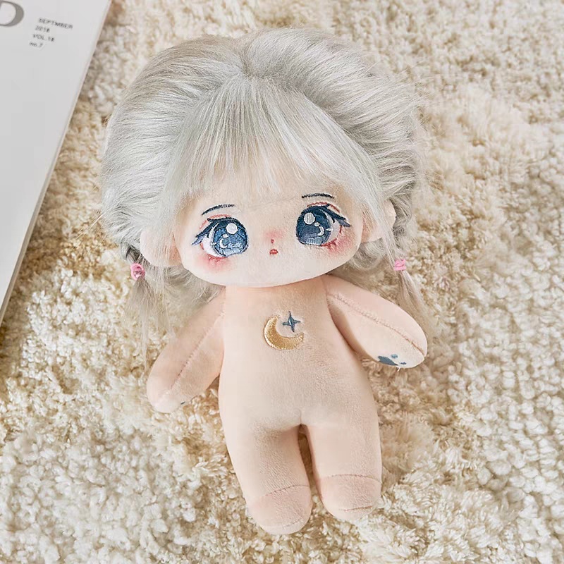 모카돌 은하수 달이 무속성 솜인형 유골 + 탈부착가발 2p + 출생증 세트 20,700원