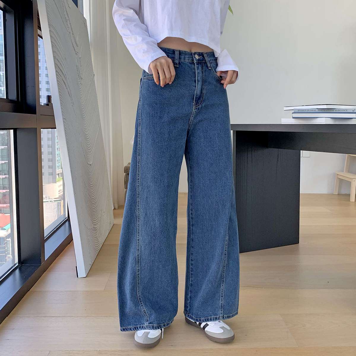 여성용 라이기 사이드 절개 라인 와이드 팬츠 cppt15460k59 49,840원