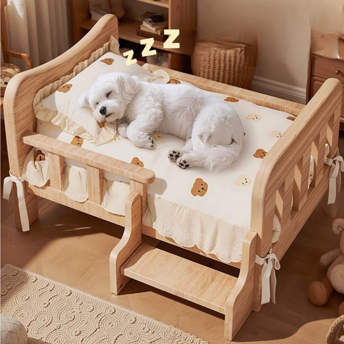 미우앤우 강아지 고양이 원목 침대 반려동물 나무침대 쿨매트 침구세트 55,800원