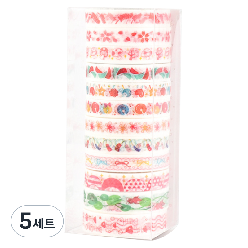 베네블 DIY 데코 다꾸 꾸미기 마스킹테이프 12종 세트, 바비 핑크, 5세트 49,500원