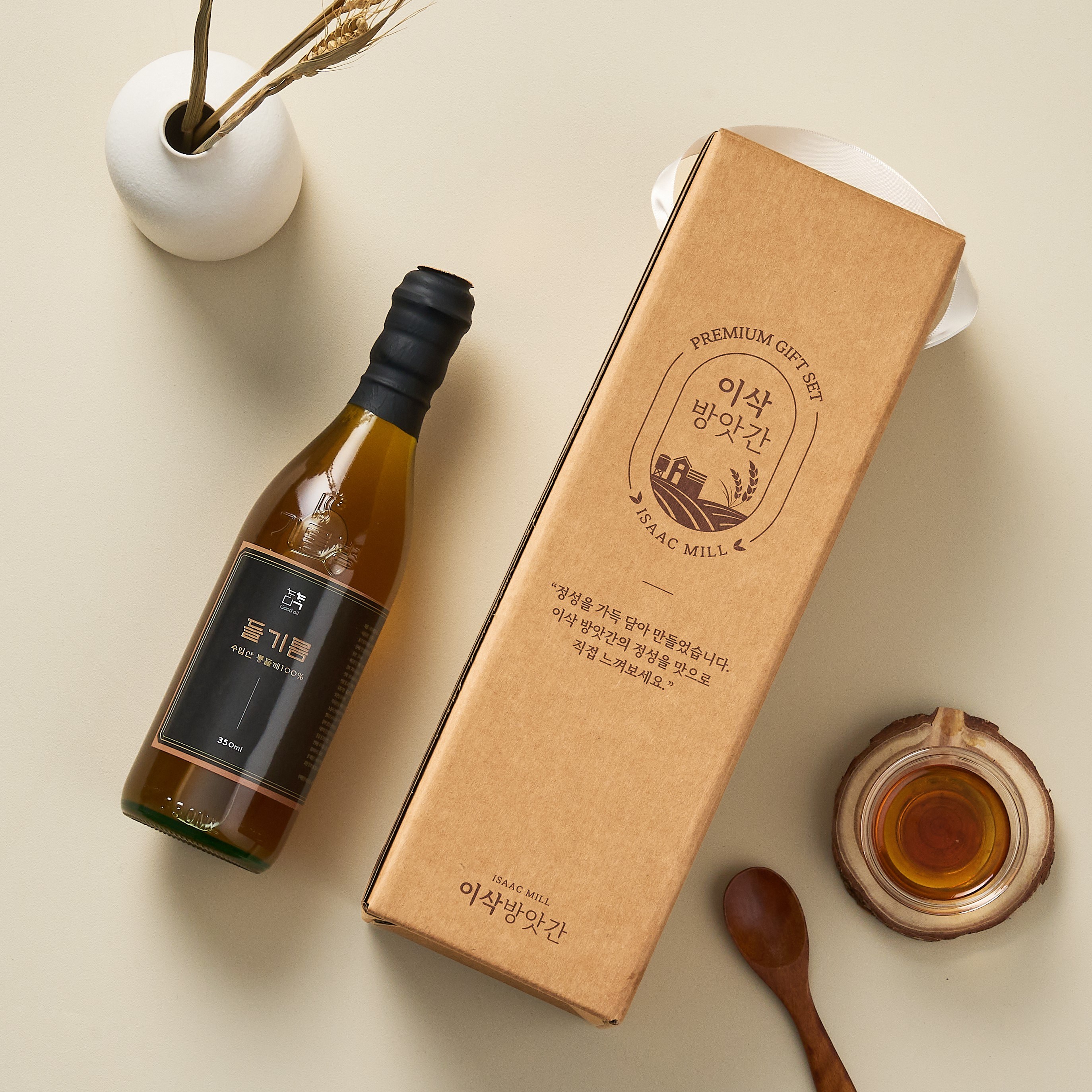 이삭방앗간 수입산 저온압착 들기름 350ml 1구 선물세트 21,900원