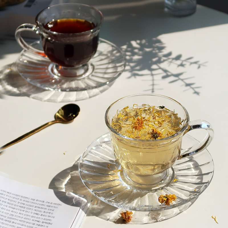 루미에 글라스 찻잔+받침세트 8,900원