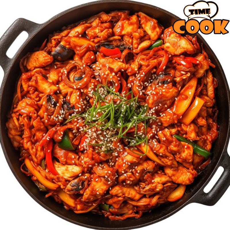 타임쿡 춘천직송 국내산 전통 순살 닭갈비 양념소스 쌀떡 우동 모짜렐라치즈 사리 포함 31,800원