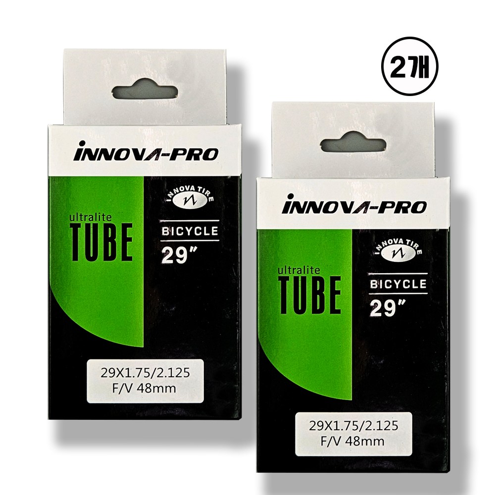 이노바 29인치 울트라라이트 경량 MTB 자전거 튜브 29X1.75/2.125 FV48 2개, 2개 16,000원