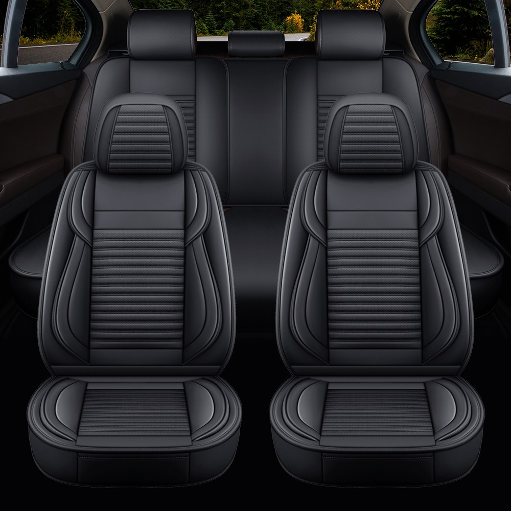 Novaseed 프리미엄 카시트 커버, 대중소형 4도어 승용차, SUV 등, 통기성 좋음/미끄럼 방지/방수, 사계절 통용, 스포츠 스타일 시트 커버, Black, 1개 198,800원
