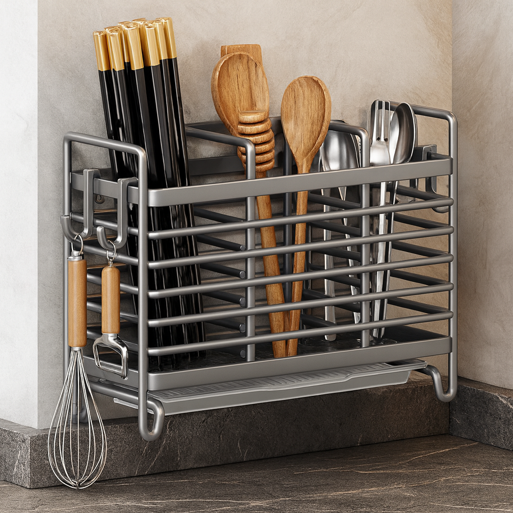 네스터몰 벽부착 가능 물빠짐 3구 수저통, 1개, 그레이 16,900원