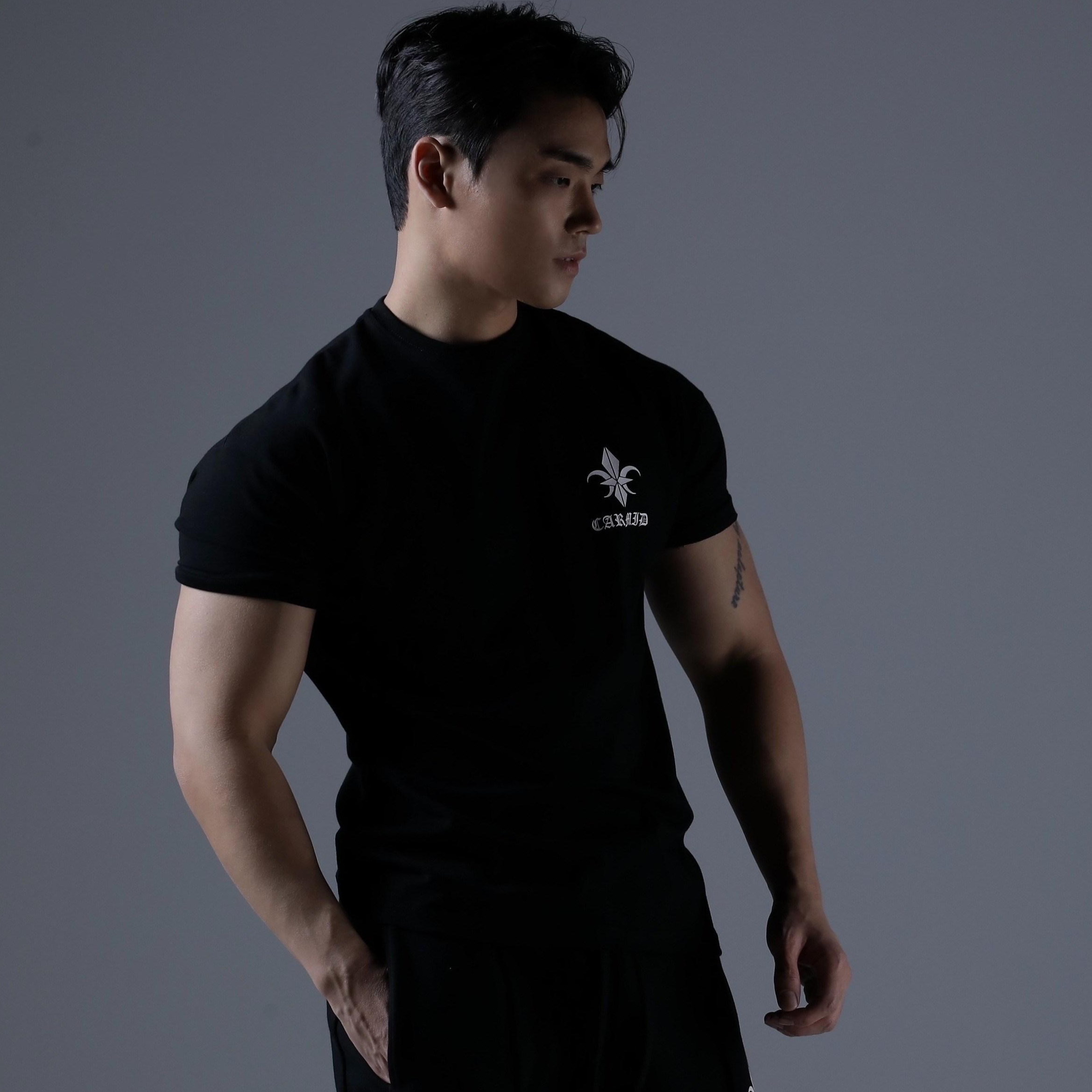 카미드 레터링 머슬핏 짐웨어 헬스 반팔 티셔츠 43,900원